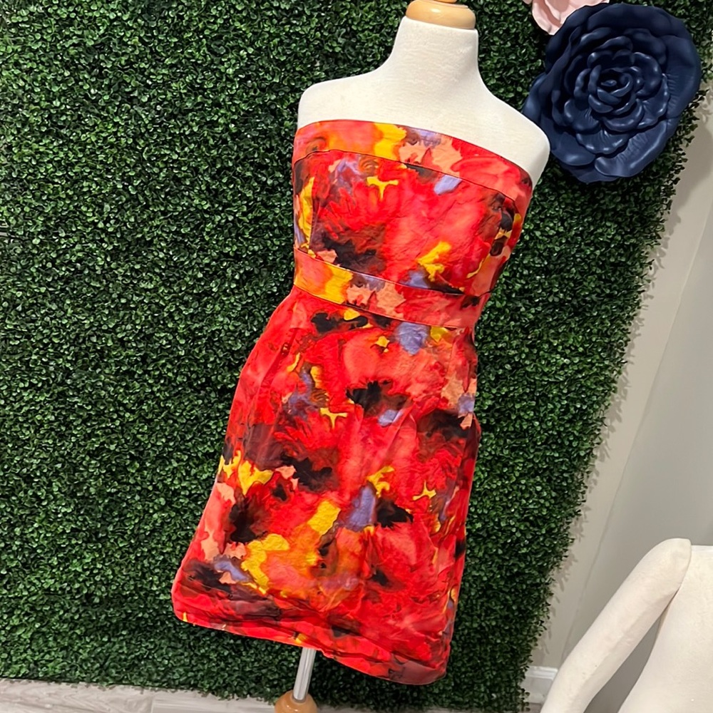 Strapless colorful dress